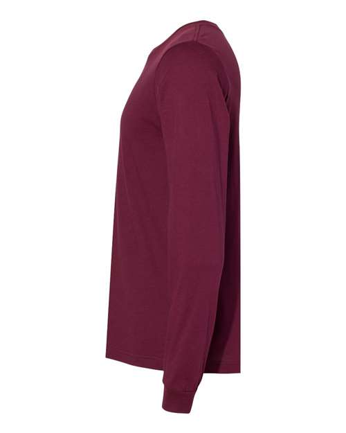 Bella+Canvas 3501 Unisex Jersey Long Sleeve Tee - Maroon - side