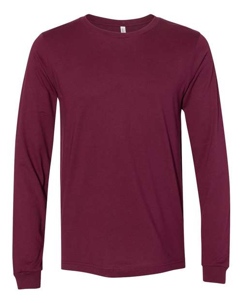 Bella+Canvas 3501 Unisex Jersey Long Sleeve Tee - Maroon - front