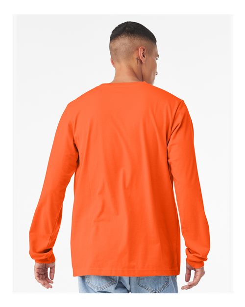 Bella+Canvas 3501 Unisex Jersey Long Sleeve Tee - Orange - model back