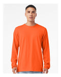 Bella+Canvas 3501 Unisex Jersey Long Sleeve Tee - Orange - model front