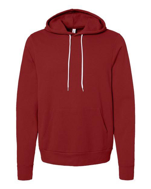 Bella+Canvas 3719 Unisex Sponge Fleece Pullover Hoodie - Cardinal - flat front