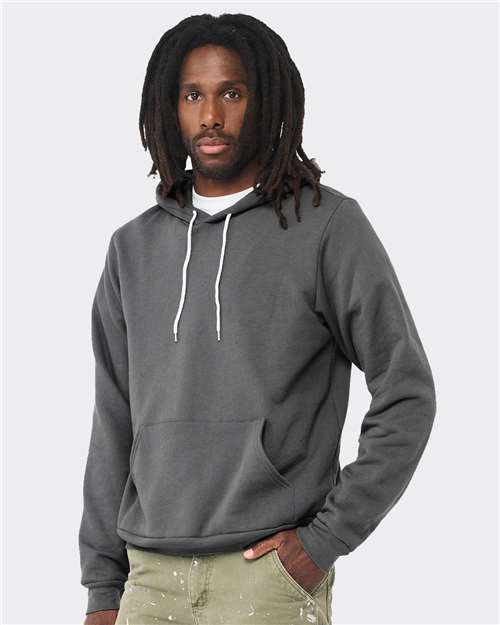 Bella+Canvas 3719 Unisex Sponge Fleece Pullover Hoodie - Asphalt - model side