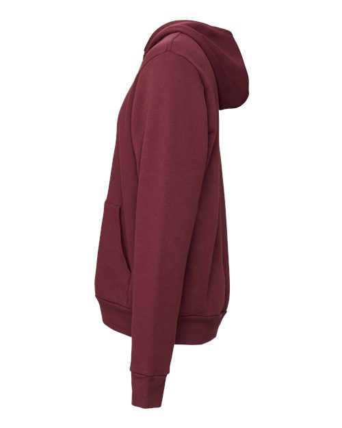 Bella+Canvas 3719 Unisex Sponge Fleece Pullover Hoodie - Maroon - side