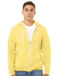 Bella + Canvas BC3739 Sponge Fleece Full-Zip Hoodie Sweatshirt - Yellow - model front