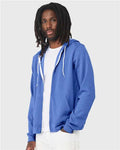 Bella + Canvas 3739 Sponge Fleece Full-Zip Hoodie Sweatshirt - Heather Columbia Blue - model side
