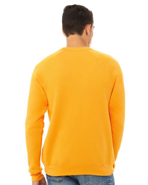 BELLA + CANVAS 3901 Unisex Sponge Fleece Raglan Crewneck Sweatshirt - Gold - model back
