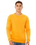 BELLA + CANVAS 3901 Unisex Sponge Fleece Raglan Crewneck Sweatshirt - Gold - model front