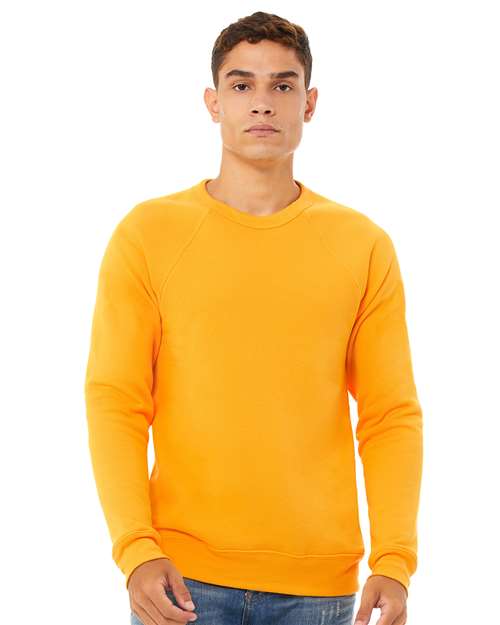 BELLA + CANVAS 3901 Unisex Sponge Fleece Raglan Crewneck Sweatshirt - Gold - model front