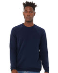 BELLA + CANVAS 3901 Unisex Sponge Fleece Raglan Crewneck Sweatshirt - Navy - model front