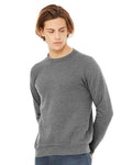 BELLA + CANVAS 3901 Unisex Sponge Fleece Raglan Crewneck Sweatshirt - Deep Heather - model front
