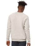 BELLA + CANVAS 3901 Unisex Sponge Fleece Raglan Crewneck Sweatshirt - Heather Dust - model back