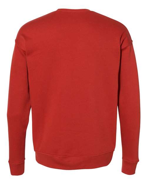 Bella + Canvas 3945 Sponge Fleece Drop Shoulder Crewneck Sweatshirt - Brick - back