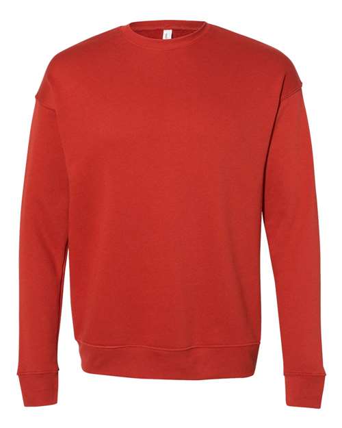 Bella + Canvas 3945 Sponge Fleece Drop Shoulder Crewneck Sweatshirt - Brick - flat front