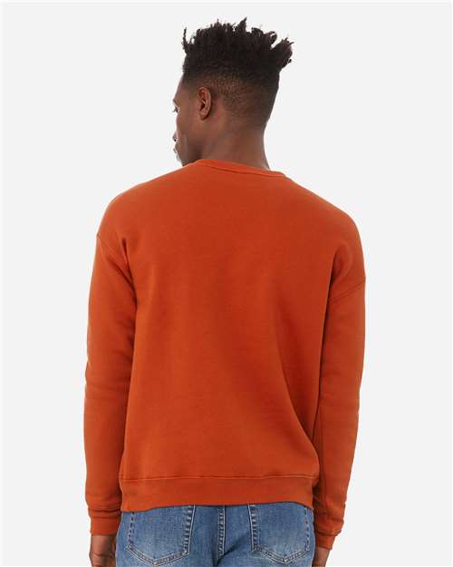 Bella + Canvas 3945 Sponge Fleece Drop Shoulder Crewneck Sweatshirt - Brick - model back