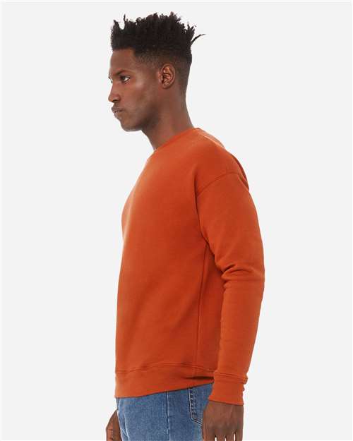 Bella + Canvas 3945 Sponge Fleece Drop Shoulder Crewneck Sweatshirt - Brick - model side