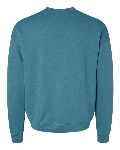 Bella + Canvas 3945 Sponge Fleece Drop Shoulder Crewneck Sweatshirt - Heather Deep Teal - back