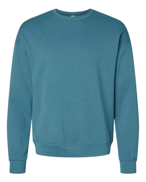 Bella + Canvas 3945 Sponge Fleece Drop Shoulder Crewneck Sweatshirt - Heather Deep Teal - flat front
