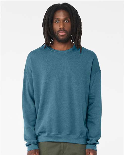 Bella + Canvas 3945 Sponge Fleece Drop Shoulder Crewneck Sweatshirt - Heather Deep Teal - model front