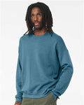 Bella + Canvas 3945 Sponge Fleece Drop Shoulder Crewneck Sweatshirt - Heather Deep Teal - model side