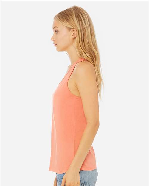 BELLA + CANVAS 6008 Women's Jersey Racerback Tank - Sunset - model side