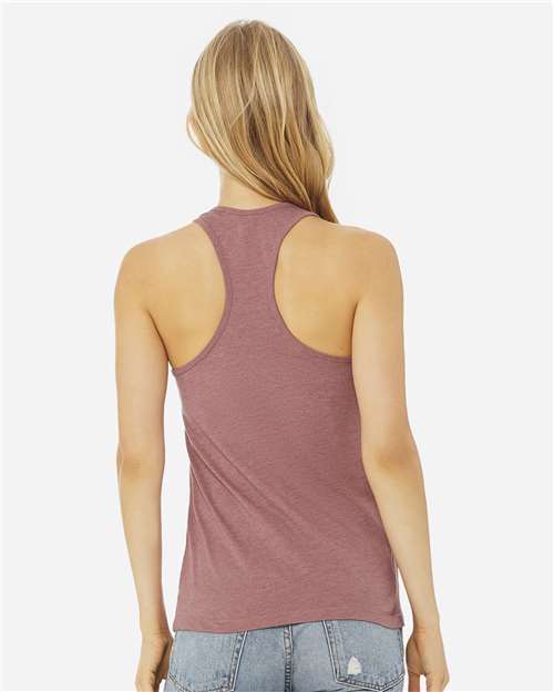 BELLA + CANVAS 6008 Women's Jersey Racerback Tank - Heather Mauve - model back