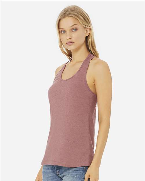 BELLA + CANVAS 6008 Women's Jersey Racerback Tank - Heather Mauve - model side