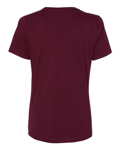 BELLA + CANVAS 6400 Women’s Relaxed Jersey Tee - Maroon - back