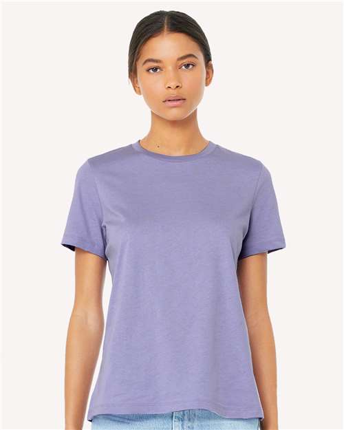 BELLA + CANVAS 6400 Women’s Relaxed Jersey Tee - Dark Lavender - model front