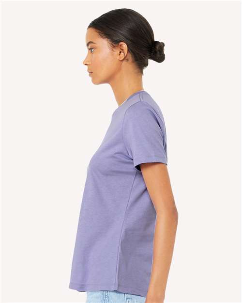 BELLA + CANVAS 6400 Women’s Relaxed Jersey Tee - Dark Lavender - model side