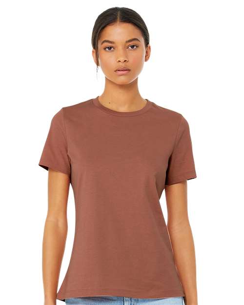 BELLA + CANVAS 6400 Women’s Relaxed Jersey Tee - Terracotta - model front