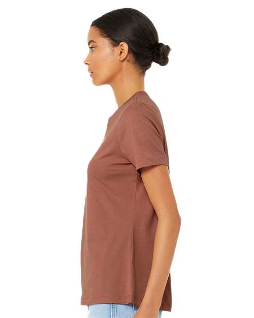 BELLA + CANVAS 6400 Women’s Relaxed Jersey Tee - Terracotta - model side