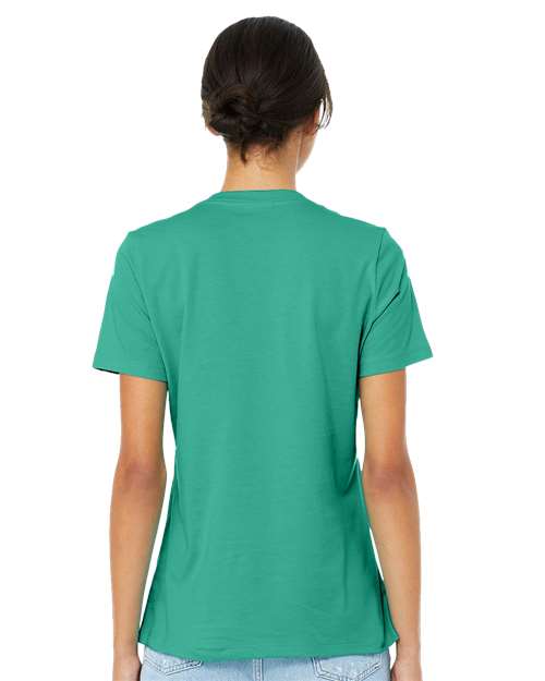 BELLA + CANVAS 6400 Women’s Relaxed Jersey Tee - Teal - model back