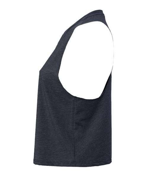BELLA + CANVAS 6682 Women's Racerback Crop Tank - Heather Navy - side