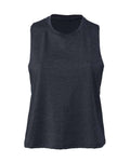 BELLA + CANVAS 6682 Women's Racerback Crop Tank - Heather Navy - front