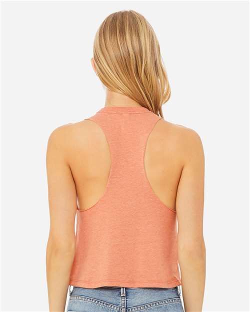 BELLA + CANVAS 6682 Women's Racerback Crop Tank - Heather Sunset - model back