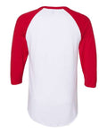 Jerzees 560RR Premium Blend Ringspun Three-Quarter Sleeve Raglan Baseball T-Shirt - White/ True Red - back