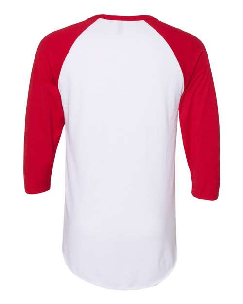 Jerzees 560RR Premium Blend Ringspun Three-Quarter Sleeve Raglan Baseball T-Shirt - White/ True Red - back