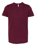 Bella + Canvas 3001Y Youth Jersey Tee - Maroon - flat front
