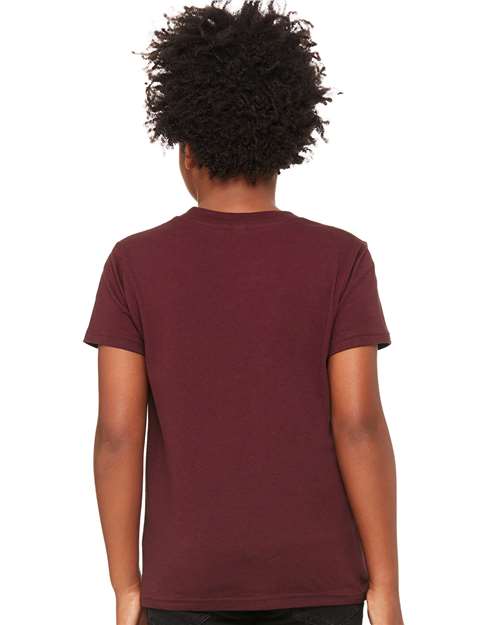 Bella + Canvas 3001Y Youth Jersey Tee - Maroon - model back