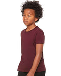 Bella + Canvas 3001Y Youth Jersey Tee - Maroon - model side
