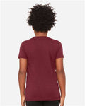 BELLA + CANVAS 3413Y Youth Triblend Tee - Maroon Triblend - model back