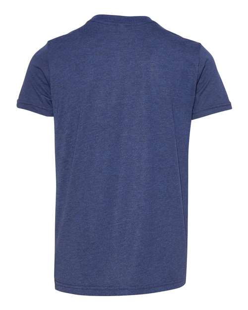 BELLA + CANVAS 3413Y Youth Triblend Tee - Navy Triblend - back