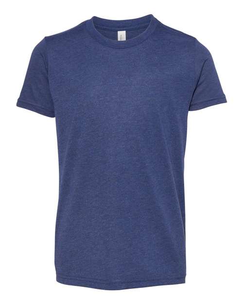 BELLA + CANVAS 3413Y Youth Triblend Tee - Navy Triblend - front