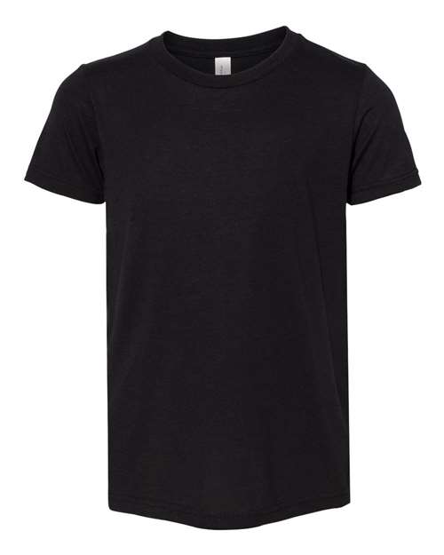 BELLA + CANVAS 3413Y Youth Triblend Tee - Solid Black Triblend - front