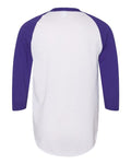 Augusta Sportswear 4420 Unisex Three-Quarter Raglan Sleeve Baseball Jersey T-Shirt - White/ Purple - back