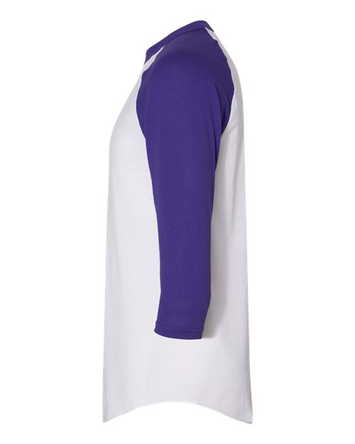 Augusta Sportswear 4420 Unisex Three-Quarter Raglan Sleeve Baseball Jersey T-Shirt - White/ Purple - side