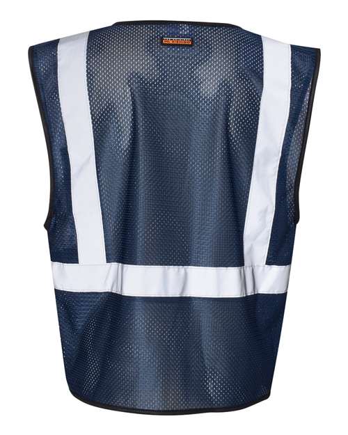 Kishigo B120-131 Unisex EV Series Enhanced Visibility Non-ANSI Vest - Navy Blue - B127 - back
