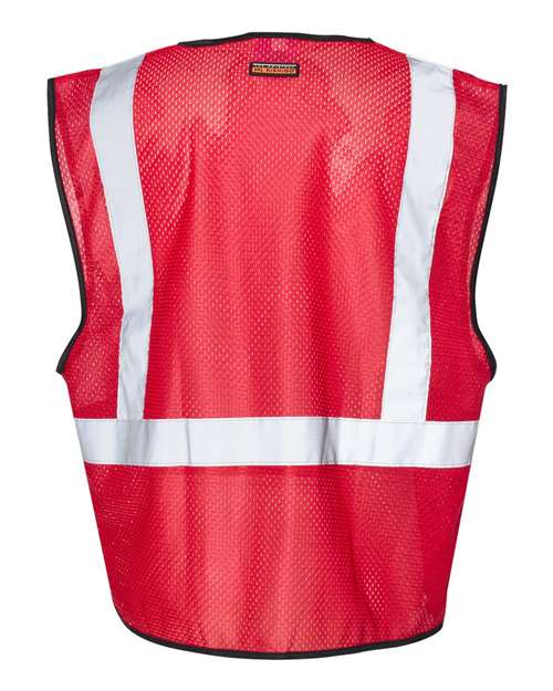 Kishigo B120-131 Unisex EV Series Enhanced Visibility Non-ANSI Vest - Red - B122 - back