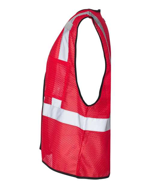 Kishigo B120-131 Unisex EV Series Enhanced Visibility Non-ANSI Vest - Red - B122 - side