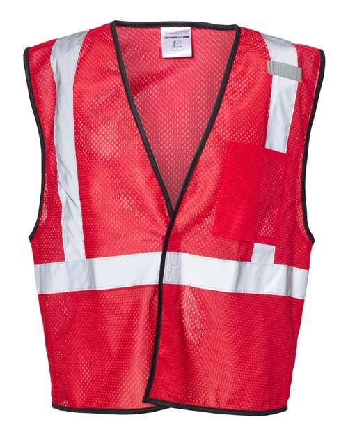 Kishigo B120-131 Unisex EV Series Enhanced Visibility Non-ANSI Vest - Red - B122 - front